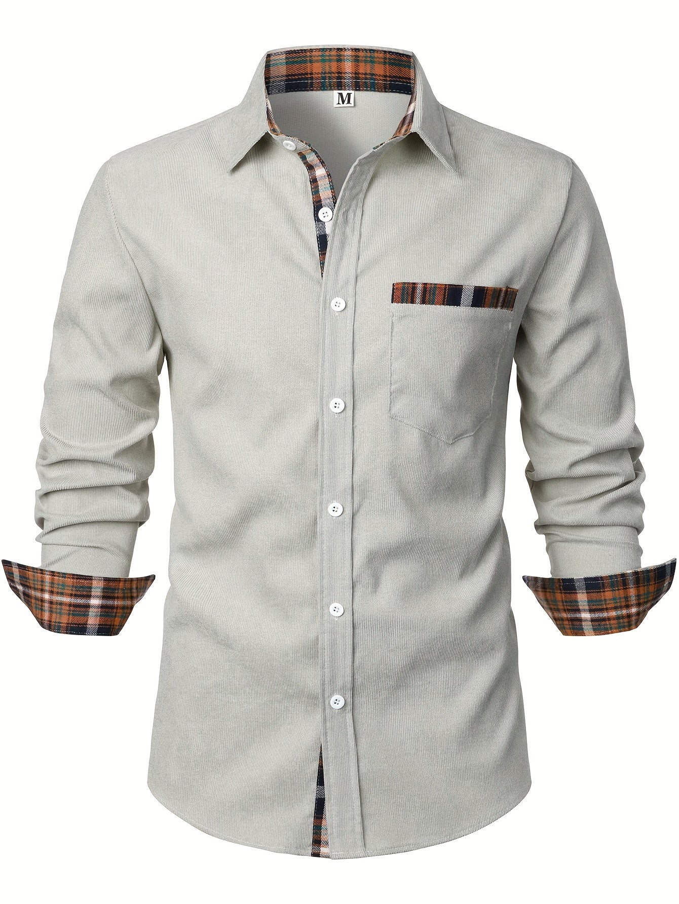 Men's Lapel Shirt, Casual Button Up Long Sleeve Shirt For Summer Fall Business
