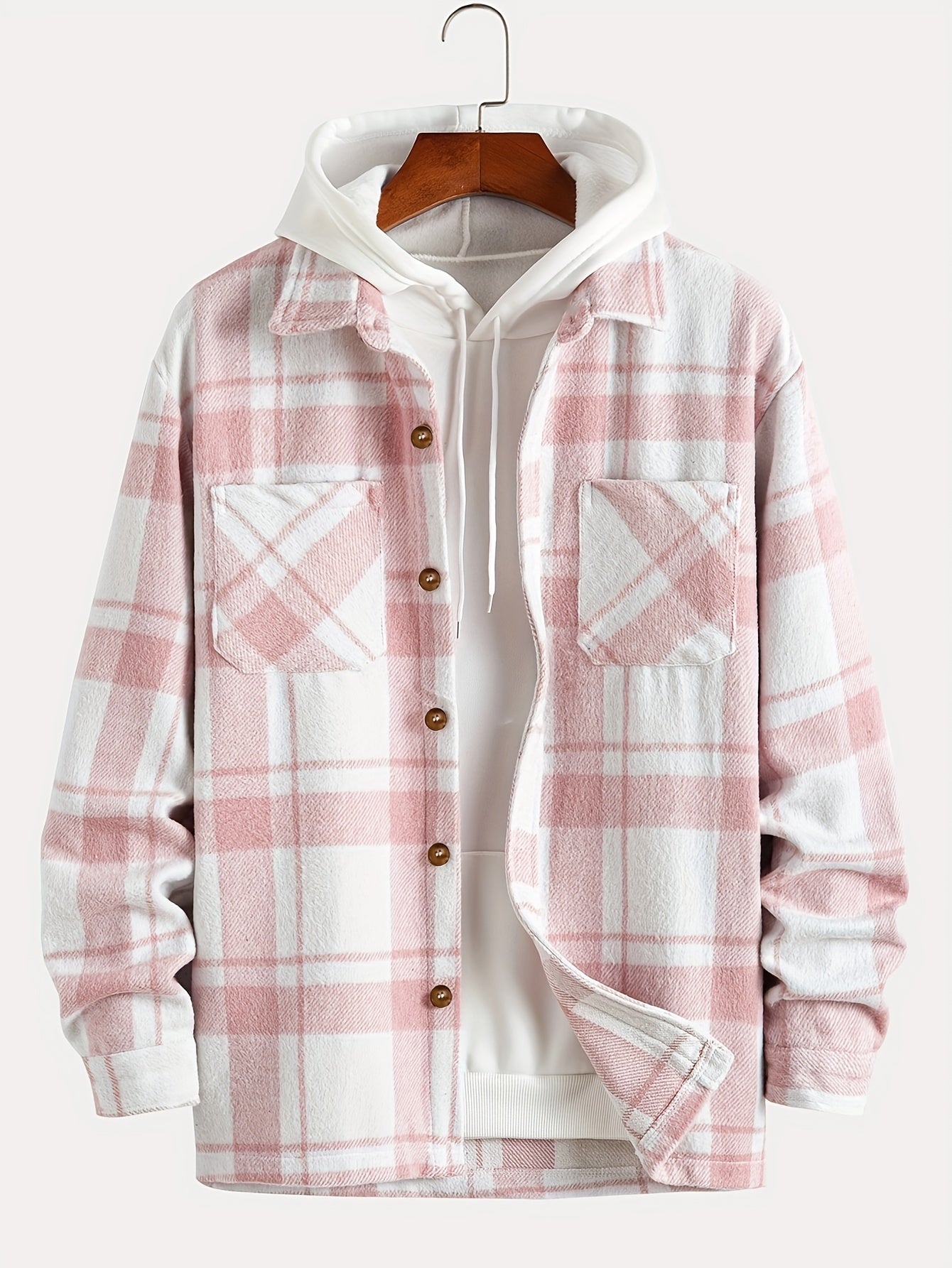 Men's Classic Black & White Plaid Lapel Collar Button-Front Jacket with Chest Pocket - Casual Semi-Formal Coat for Spring/Fall, Versatile Everyday & Semi-Formal Wear, Easy-Care Traditional Outerwear (Hand Wash/Dry Clean)