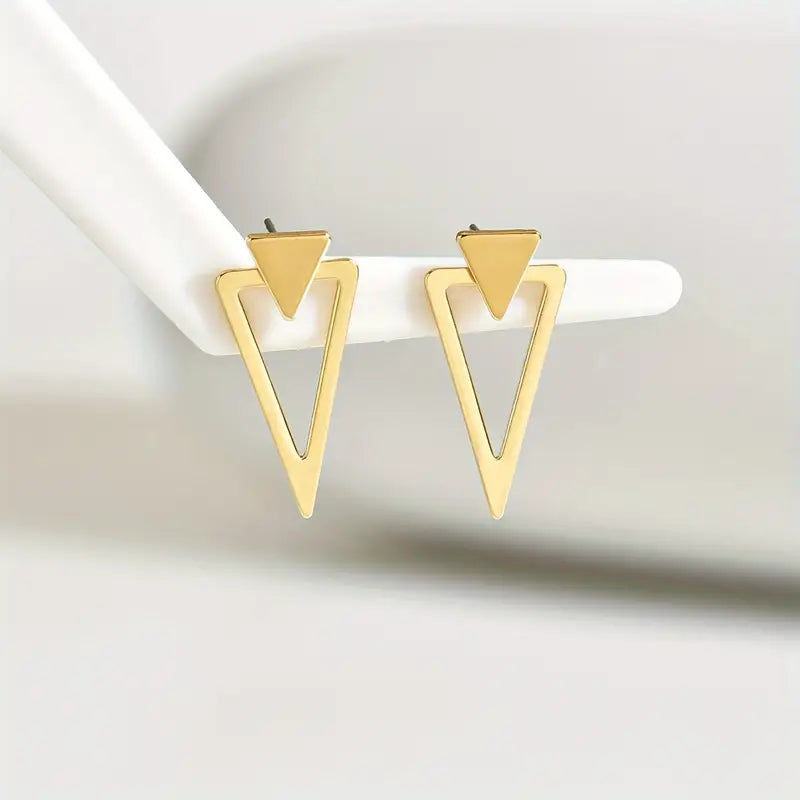 Modern Earrings with Gold-tone