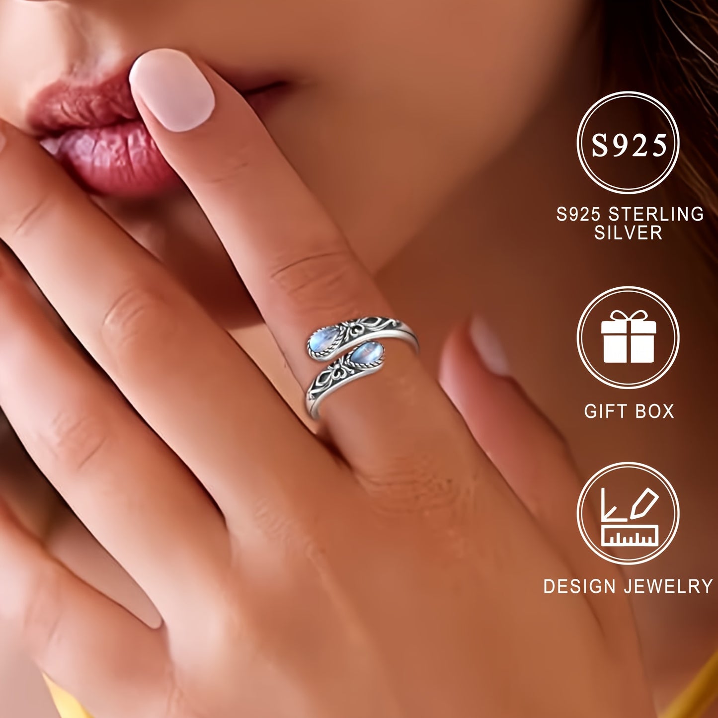 Boho Ring with Silver-tone
