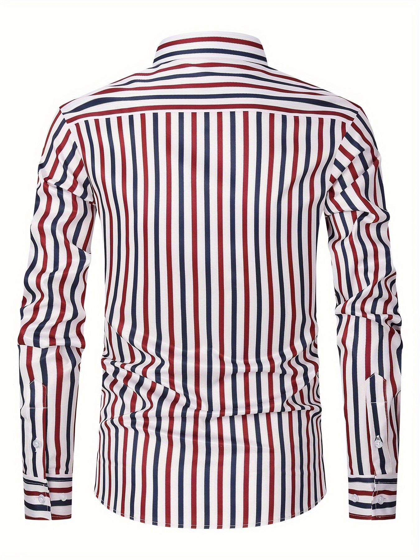 Classic Plaid Design Men's Formal Long Sleeve Shirt, Men's Button Up Shirt For Business Formal Occasions, Gift For Men