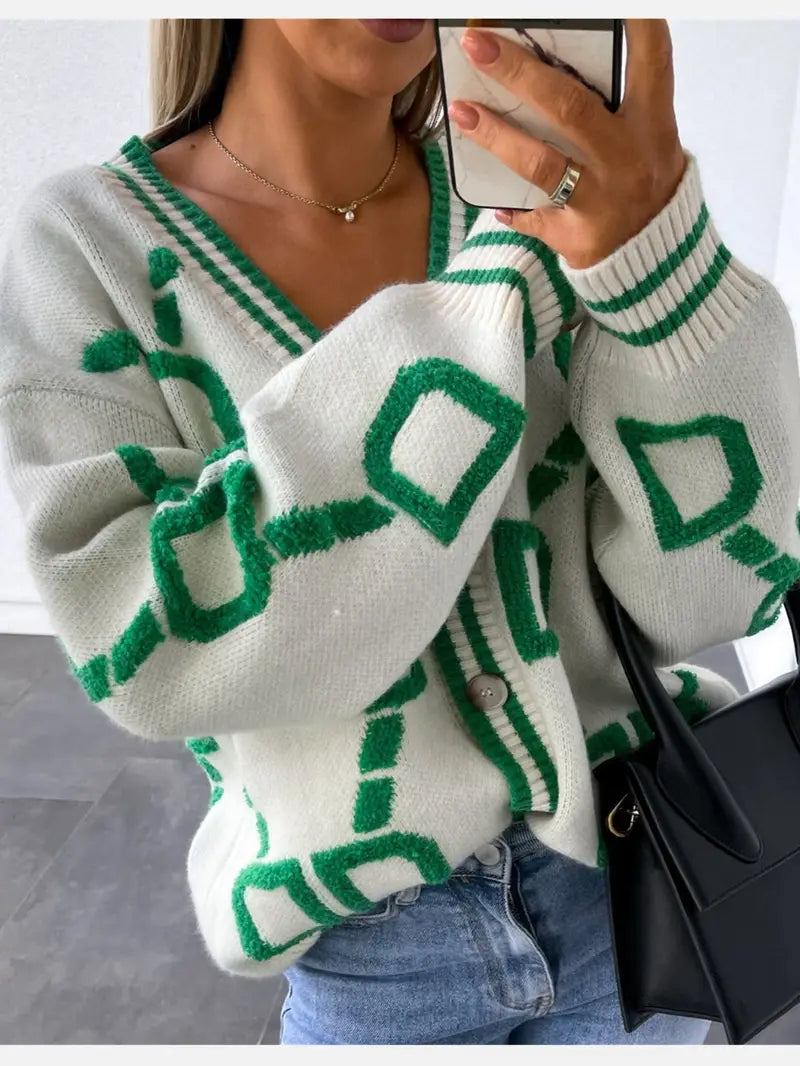 Long V-Neck Cardigan