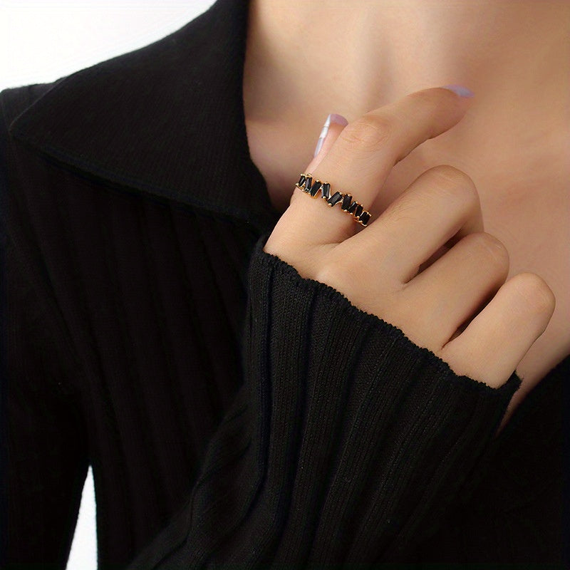 Modern Ring with Gold-tone
