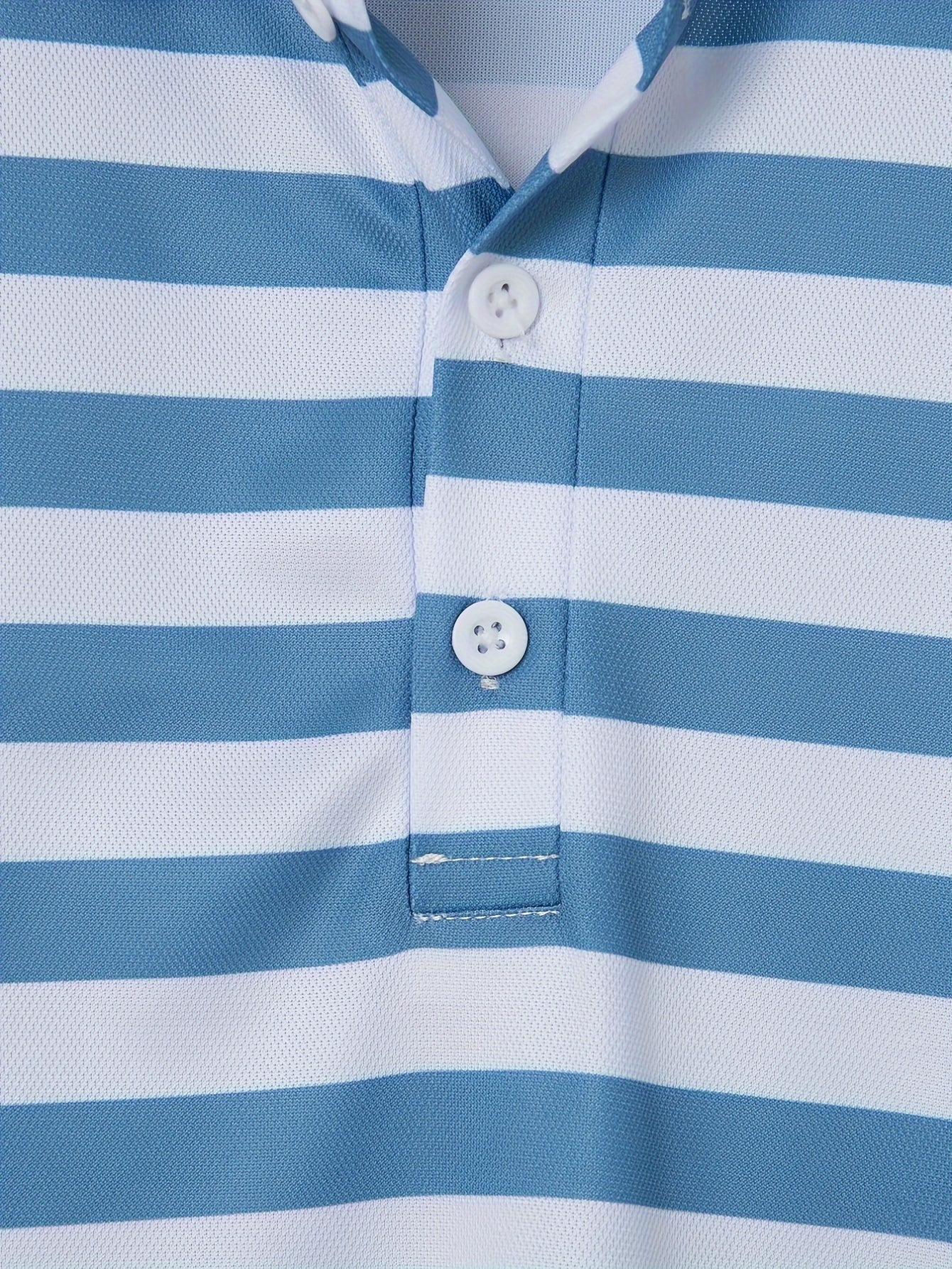 Men'S Short-Sleeve Polo Shirt with Print Stripes for Casual Summer Wear.