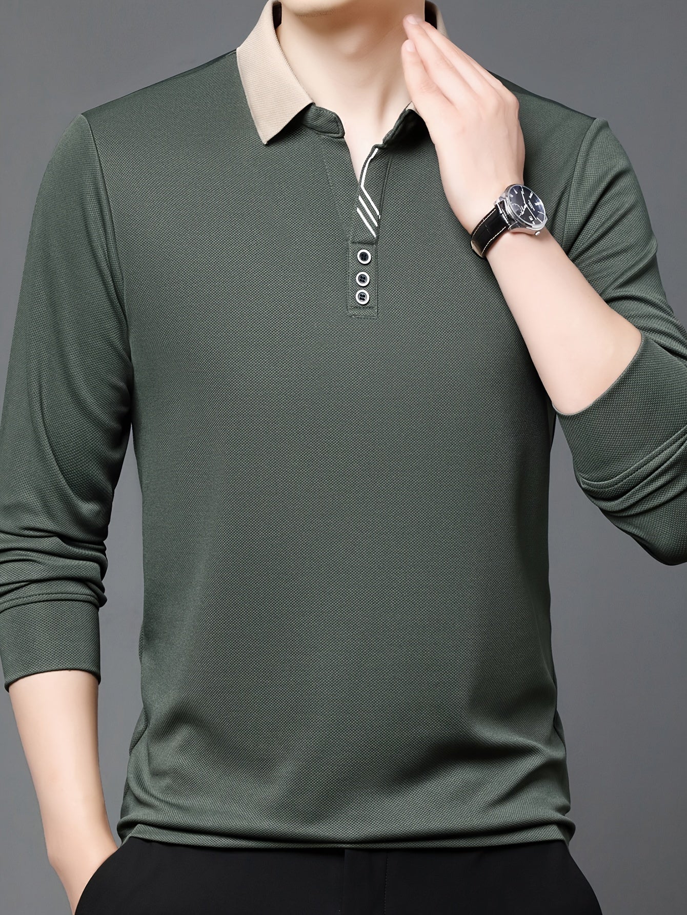 Men's Lightweight Long Sleeve Shirt - Breathable, Stretch Fabric for Golf & Business Casual Wear