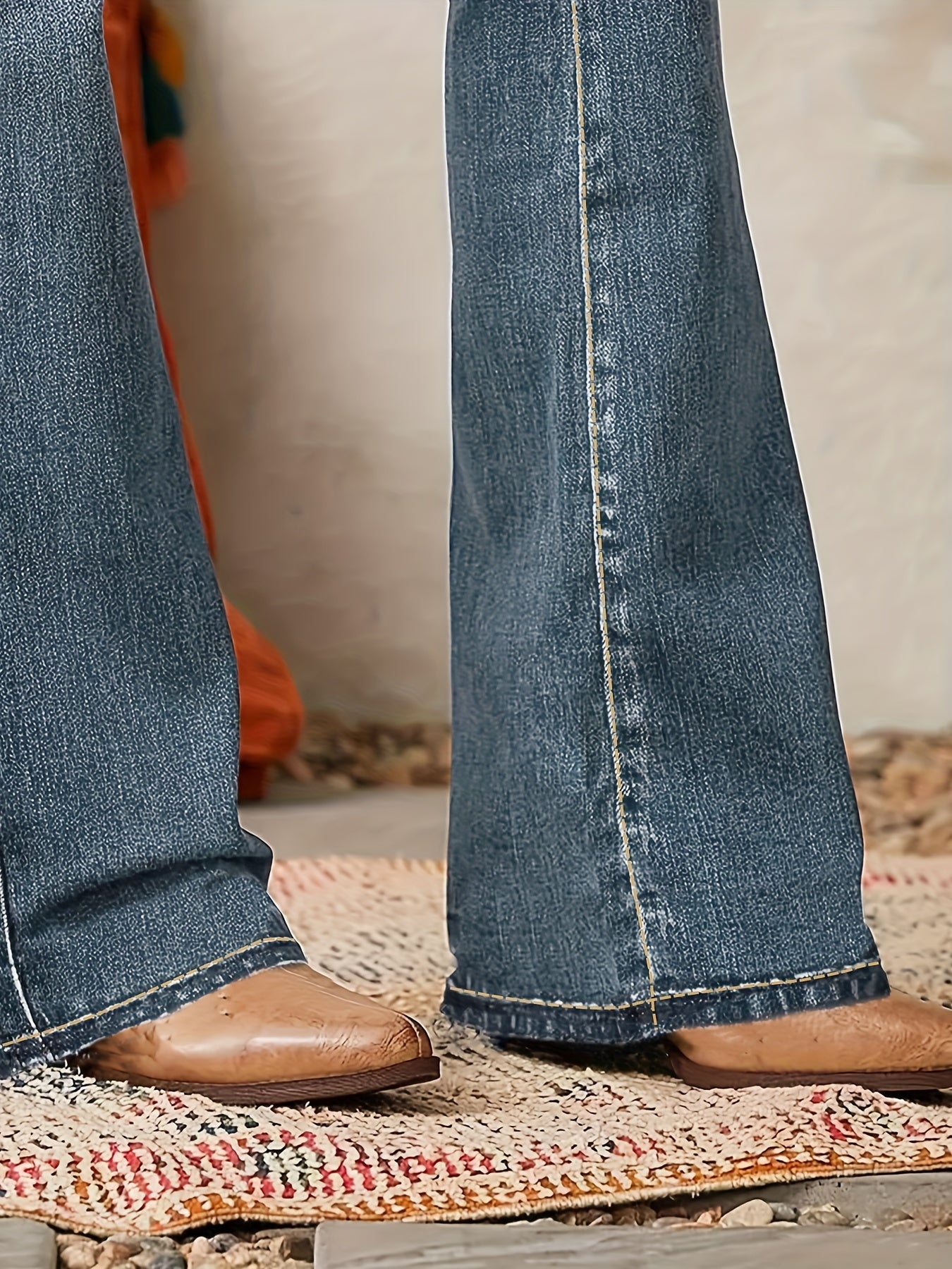 Timeless Tan Cotton Flats with Button