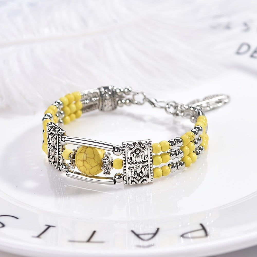 Boho Bracelet with Silver-tone