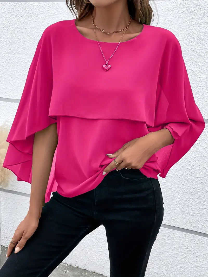 Solid Polyester Blouse