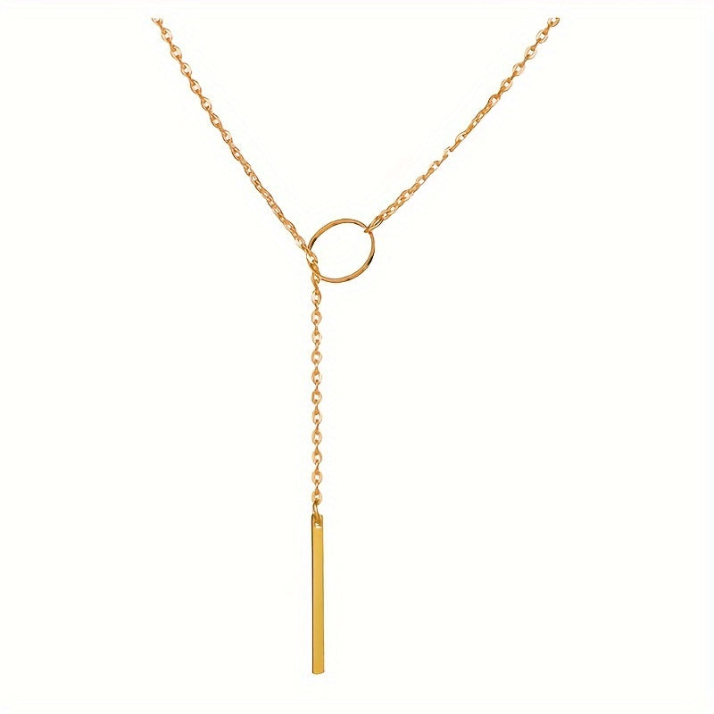 Modern Necklace with Gold-tone
