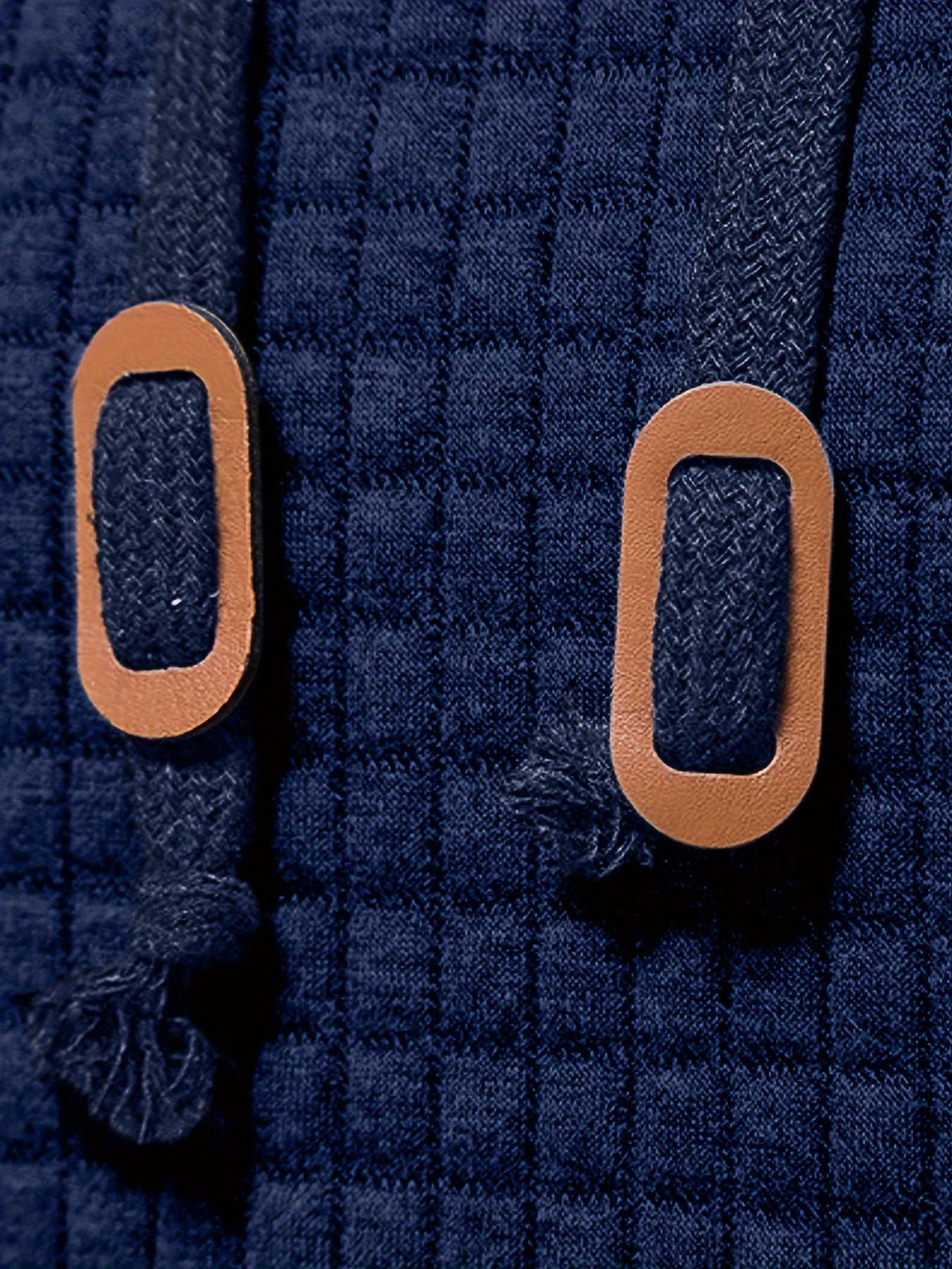 Men's Sporty Hooded Sweatshirt - Navy Blue with Copper Bow Accents, Regular Fit, Machine Washable, High-Quality Fabric for Casual & Athletic Wear, Sweater Hoodie, Everyday Comfort, Textured Knit Fabric