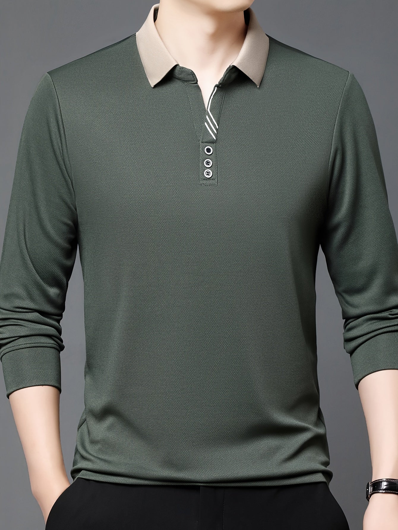 Men's Lightweight Long Sleeve Shirt - Breathable, Stretch Fabric for Golf & Business Casual Wear