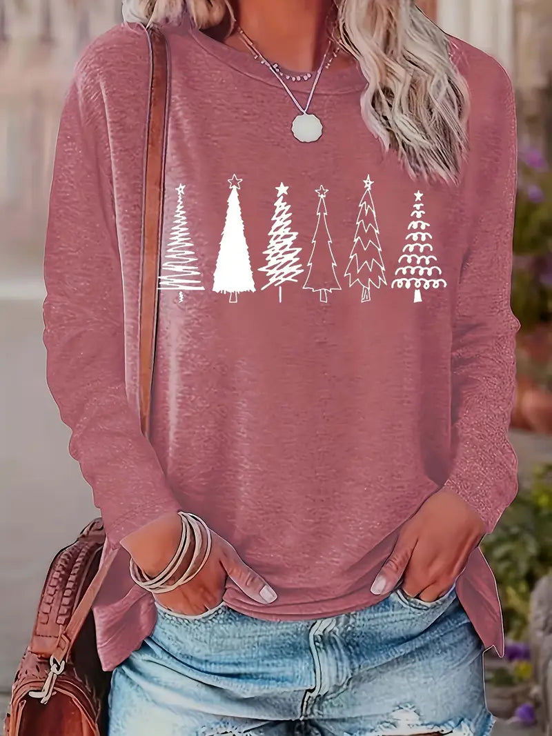 Geometric Spandex Sweater Christmas Print
