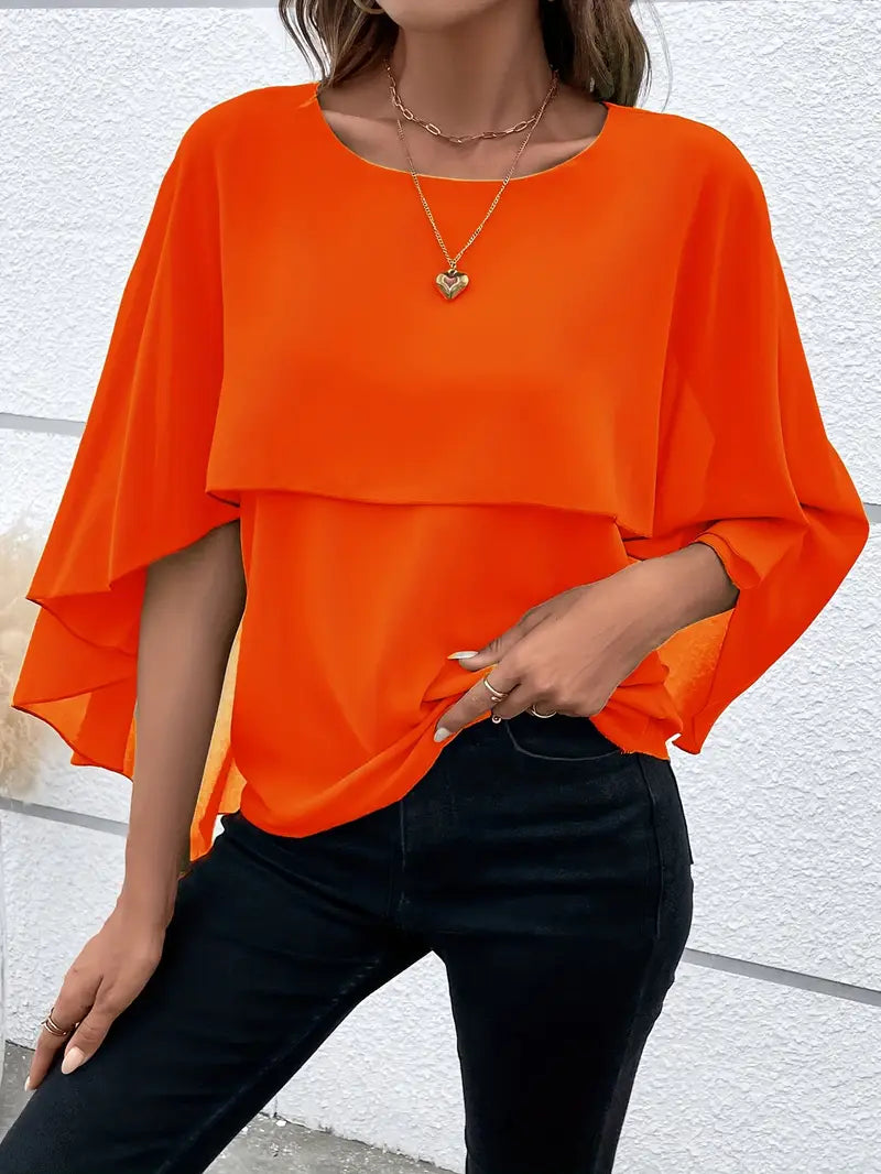 Solid Polyester Blouse