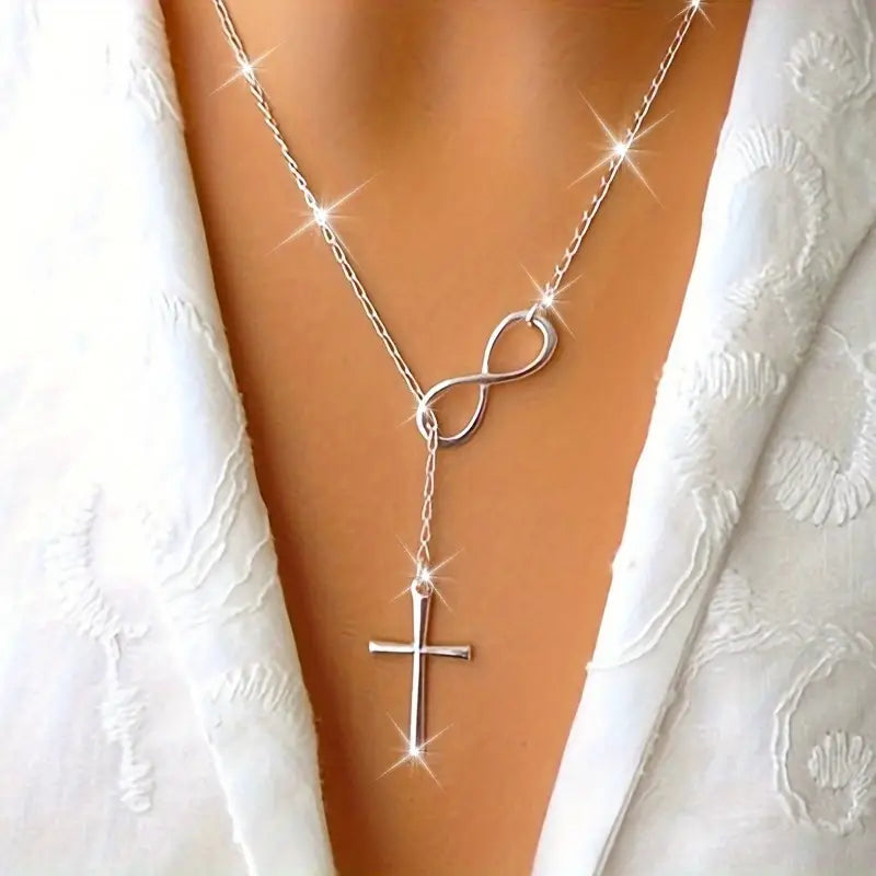 Modern Necklace with Gold-tone