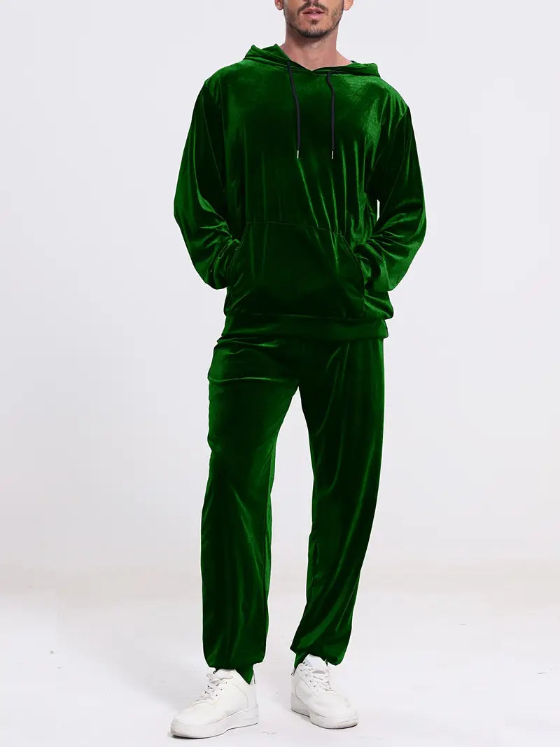 Polyester Knit Hooded Long Sleeve 2-Piece Hoodie