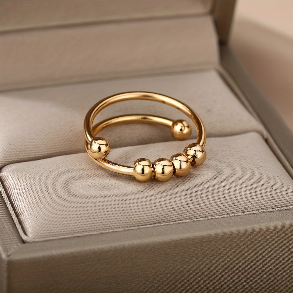 Modern Ring with Gold-tone