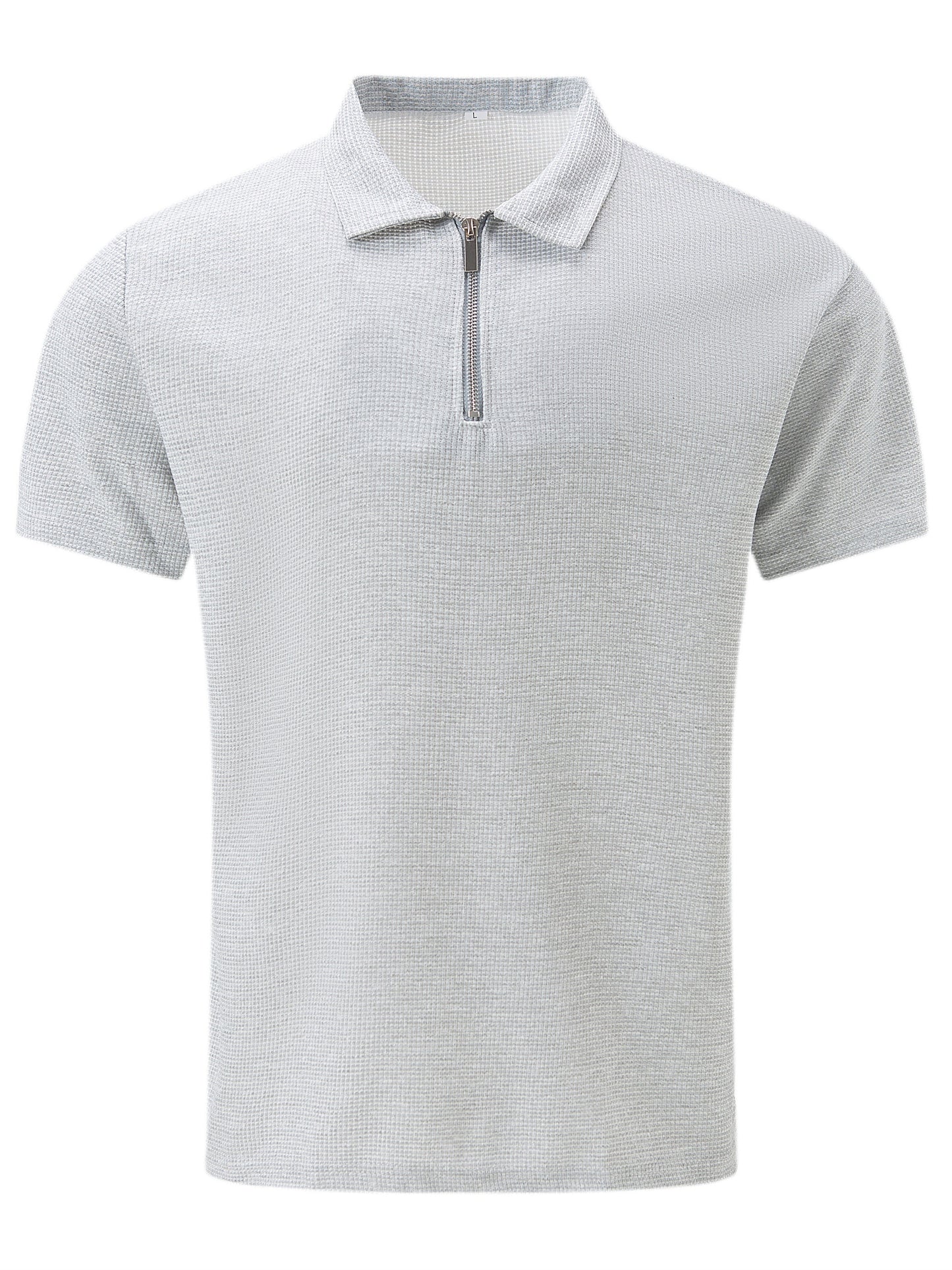 Men's Solid Short Sleeve Zipper Shirt, Casual Male Shirt For Summer Outdoor, Gift For Men