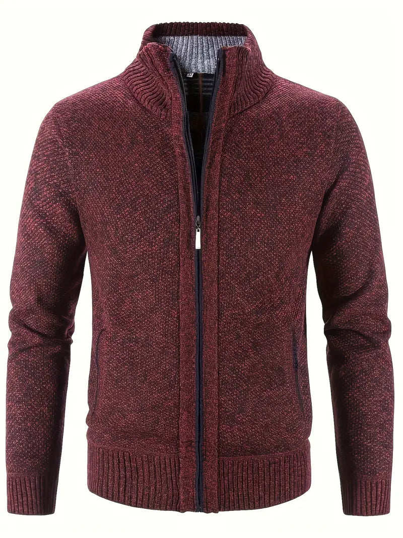 Polyester Knit Zip Sweater