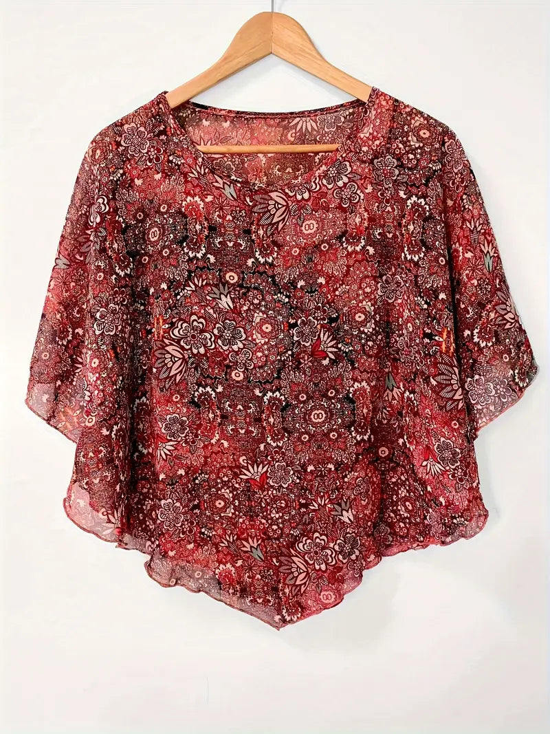 Floral Polyester Sweater New Yi Bamboo