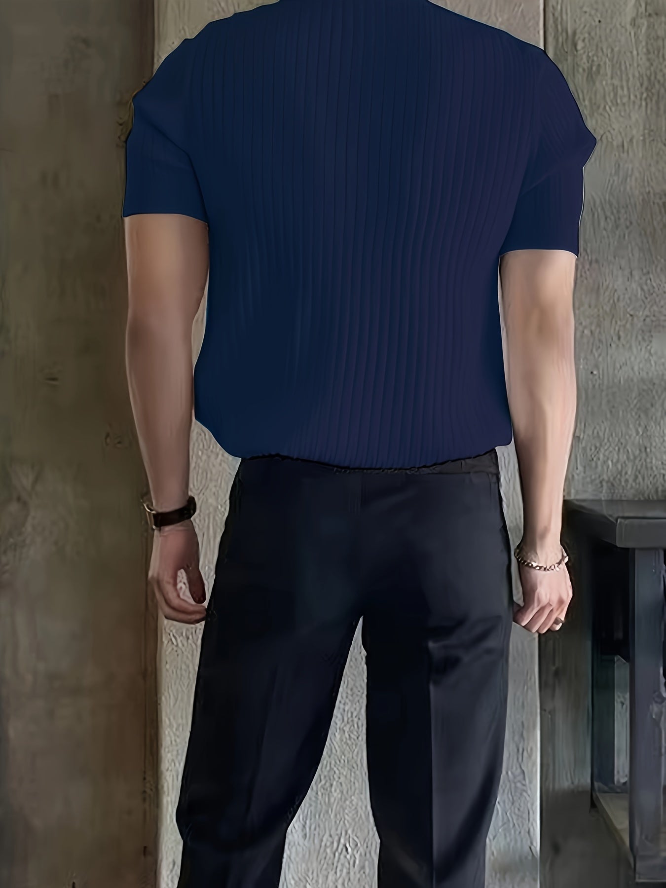 2024 New Men'S Small Hole Short Sleeve Polo Shirt Knitted Sweater - Beige, Medium Stretch, Solid Color, Regular Fit, All-Season Casual Wear, Casual Wear Sweater|Minimalist Style|Knit Construction, Sweater Vest