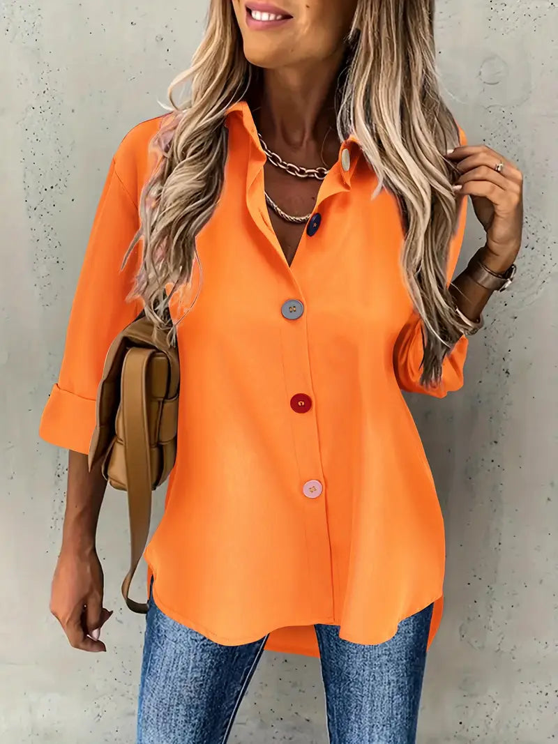 Solid Polyester Blouse