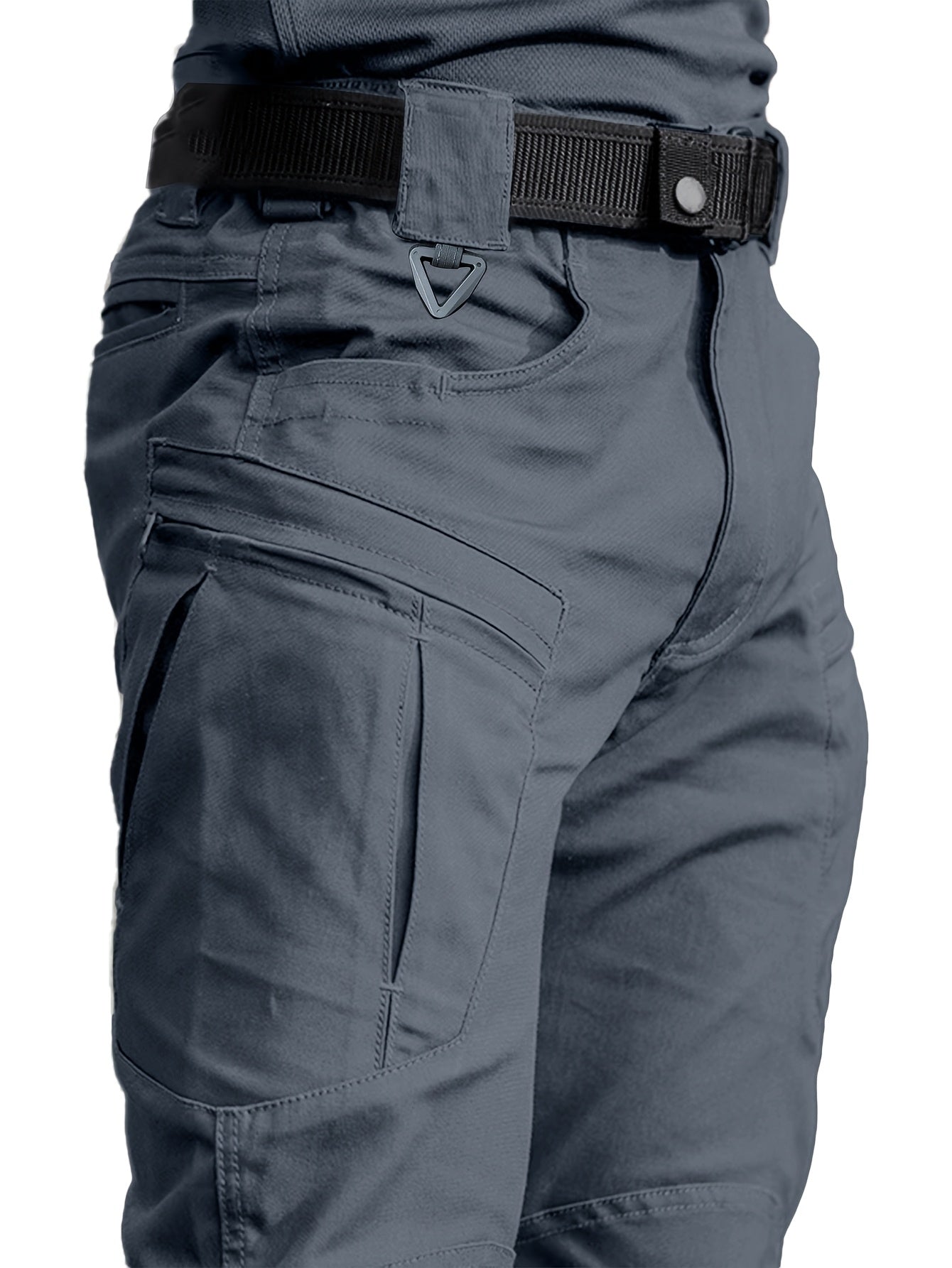 Men's Tactical Cargo Pants with Multiple Utility Pockets - Durable Non-Stretch Fabric, Beltless Waistband for Outdoor Hiking, Construction Work & Casual Wear - Spring Summer Fall Seasonal Design, Hiking Essentials, Solid Color Design