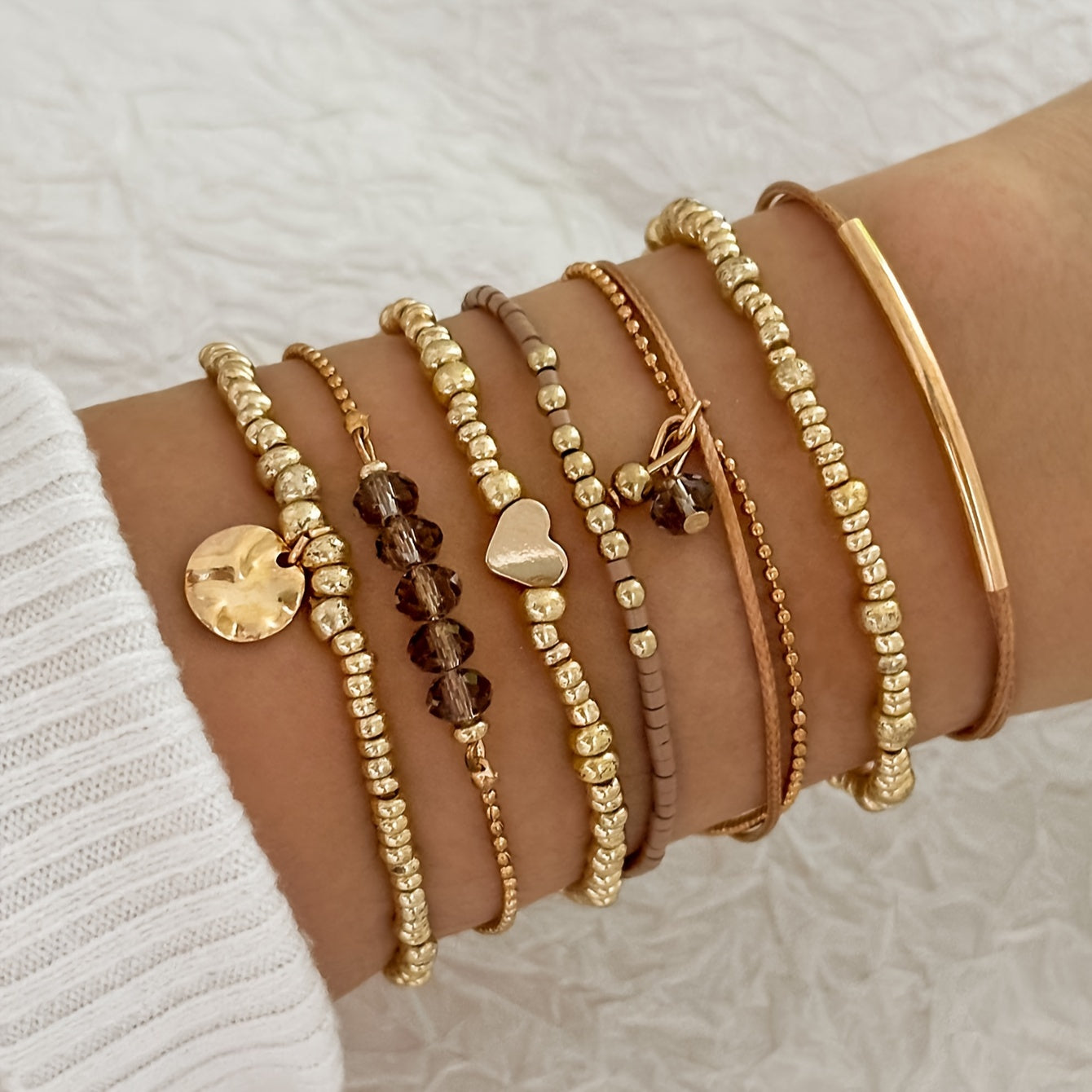 Modern 7-Piece Jewelry Set with Sparkling stones