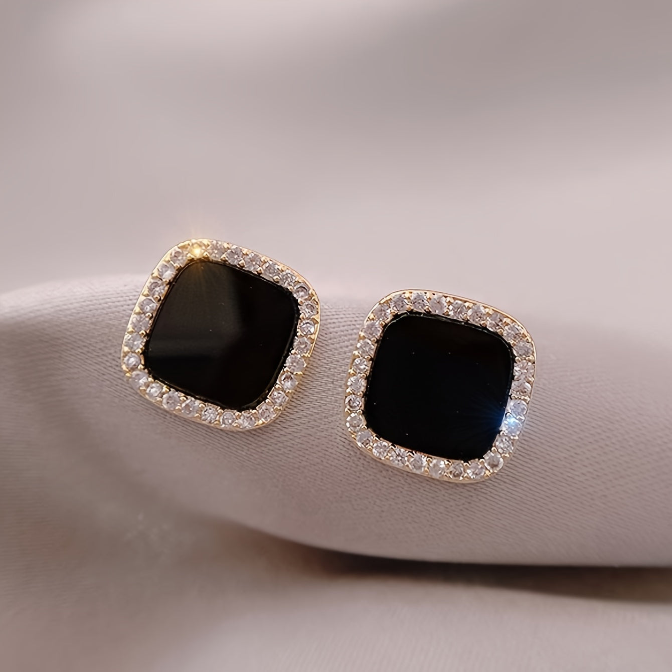 Modern Earrings with Gold-tone