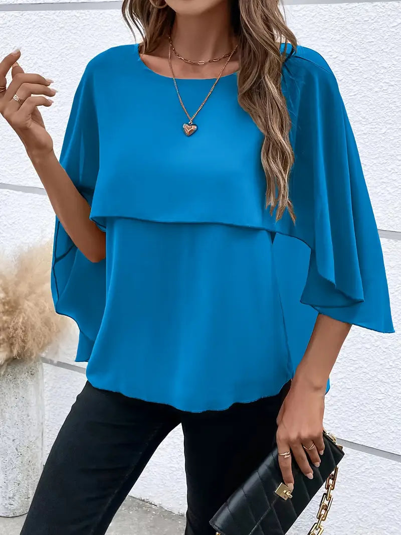Solid Polyester Blouse