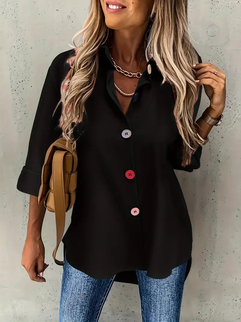Solid Polyester Blouse