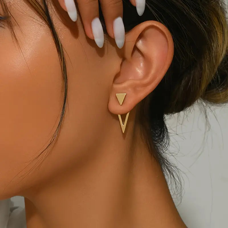 Modern Earrings with Gold-tone