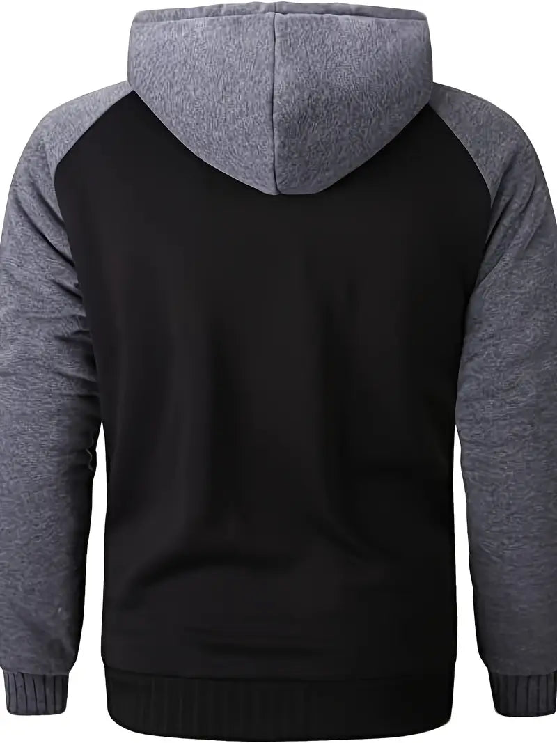 Polyester Cotton Knit Hooded Zip Long Sleeve Jacket