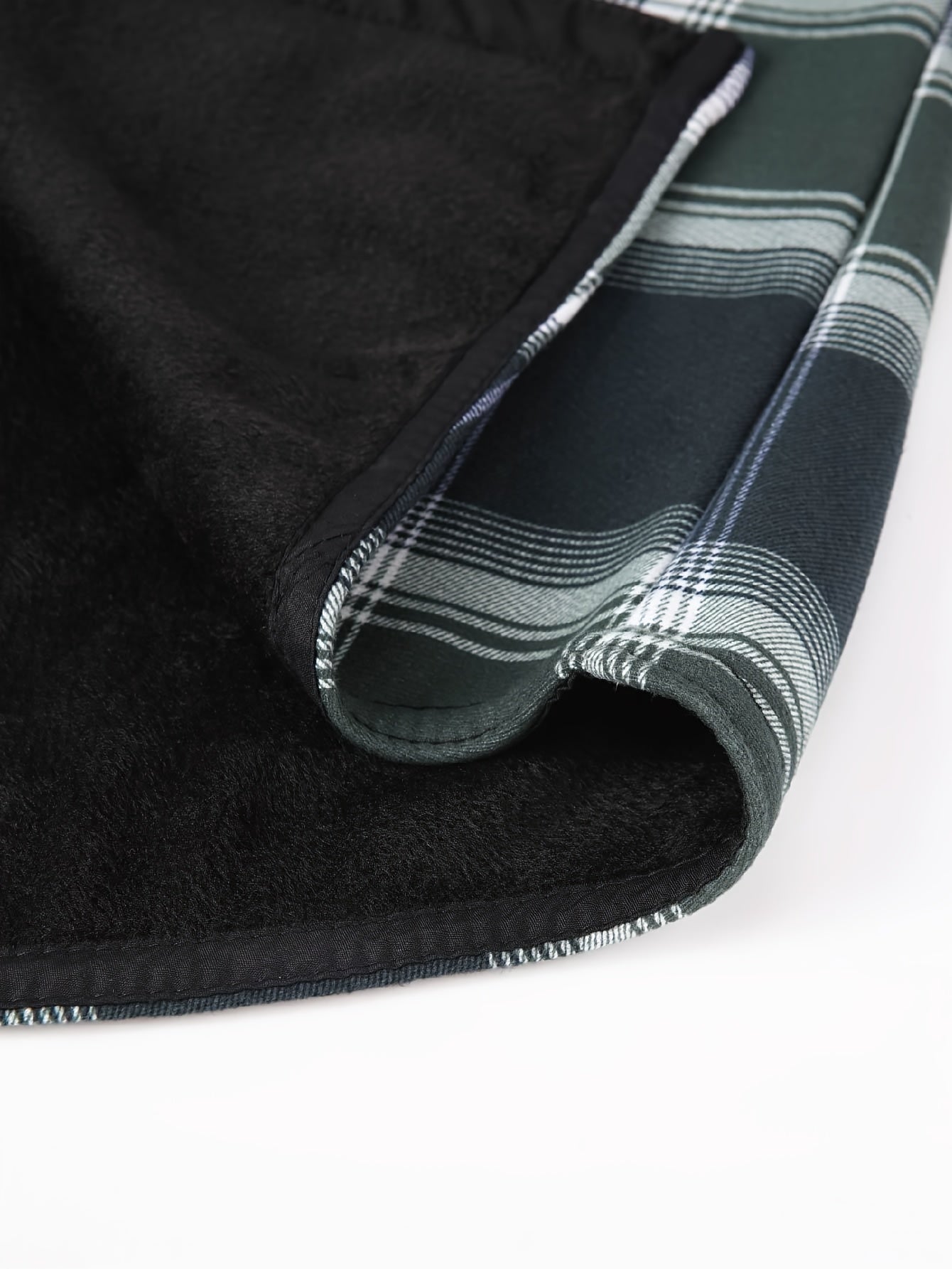 Men's Fleece-Lined Hoodie - Casual & Sporty, Plaid Pullover with Button Detail, Long Sleeve, Loose Fit for Fall/Winter