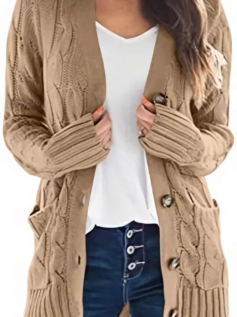 Long V-Neck Cardigan