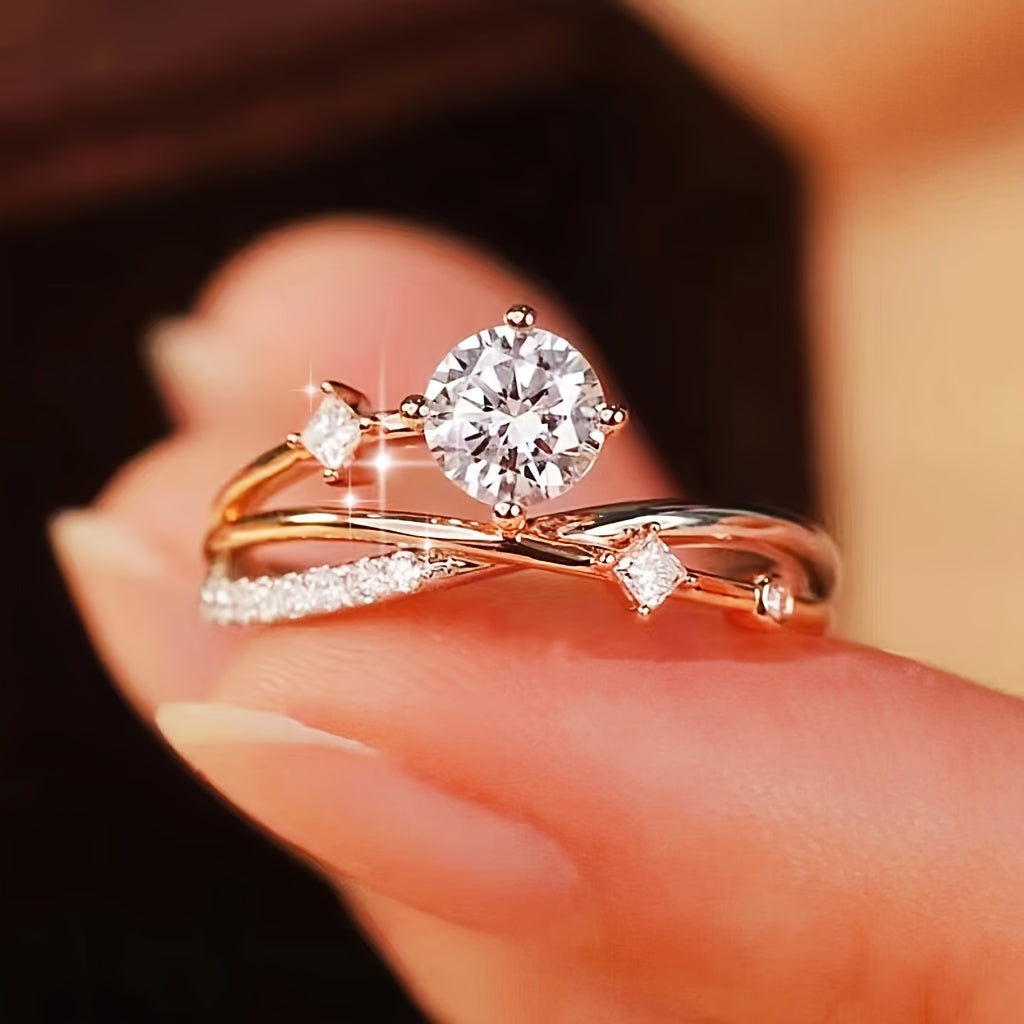 Modern Ring with Gold-tone