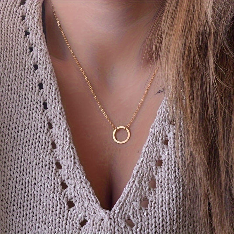 Modern Necklace with Gold-tone