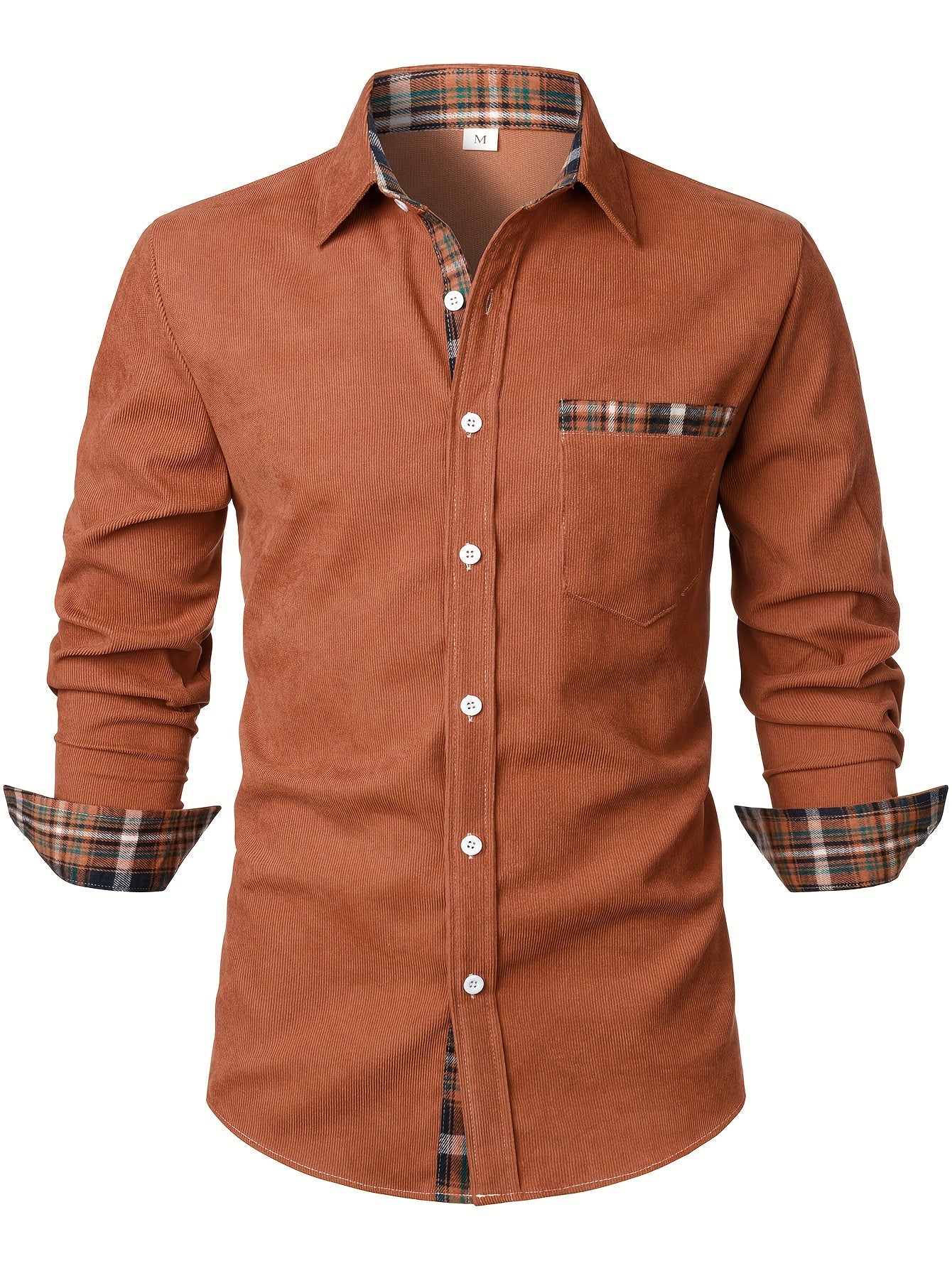 Men's Lapel Shirt, Casual Button Up Long Sleeve Shirt For Summer Fall Business