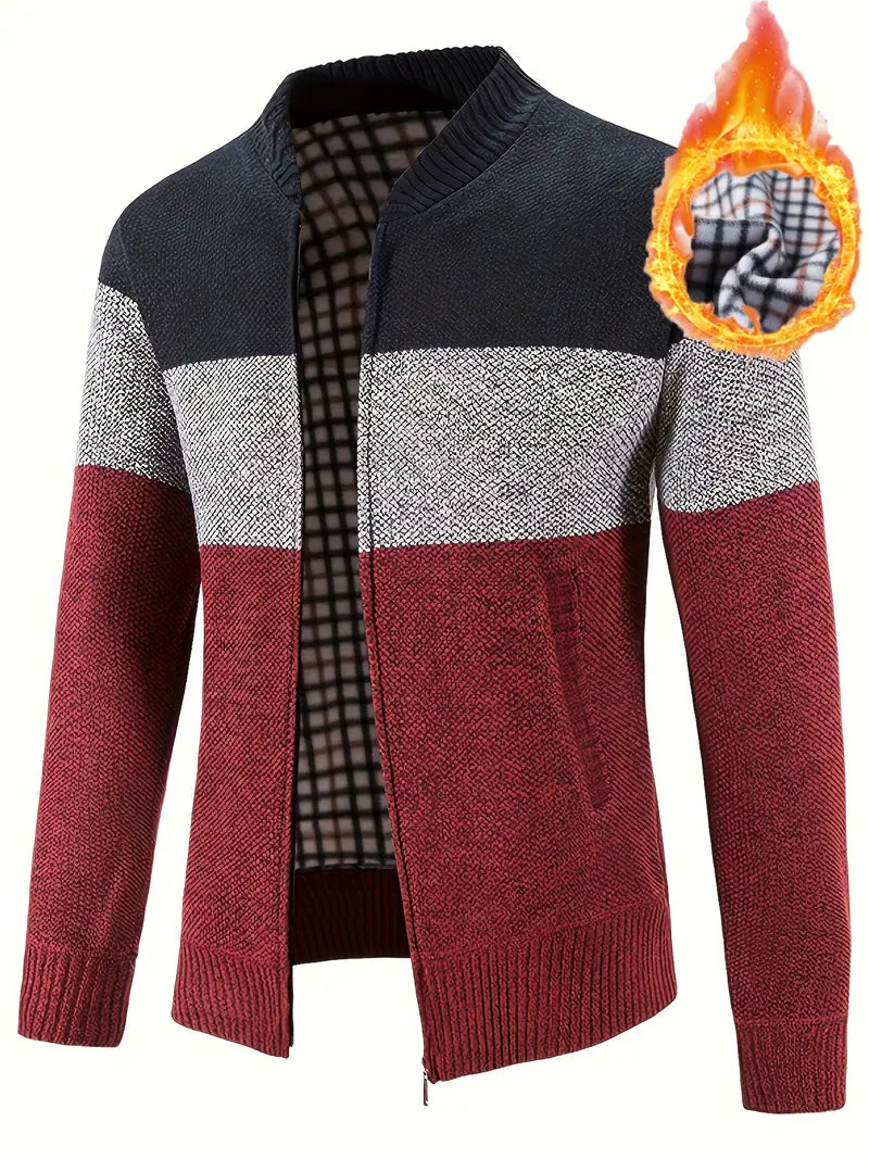 Fleece Polyester Knit Zip Jacket