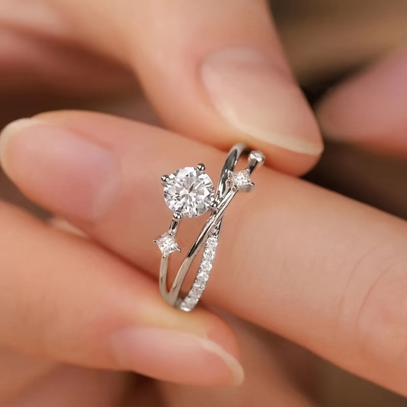 Modern Ring with Gold-tone