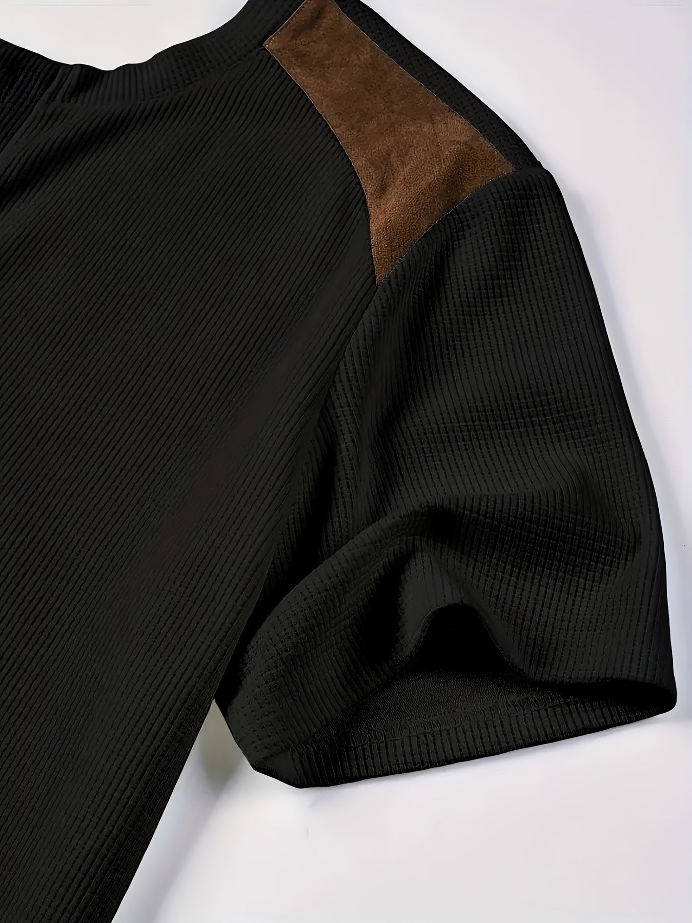 Men'S Waffle Texture Two-Tone Henley Shirt - Casual Summer Short Sleeve, Round Neck, Non-Stretch Fabric
