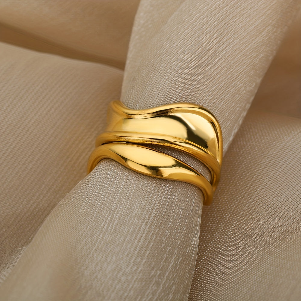 Modern Ring with Gold-tone
