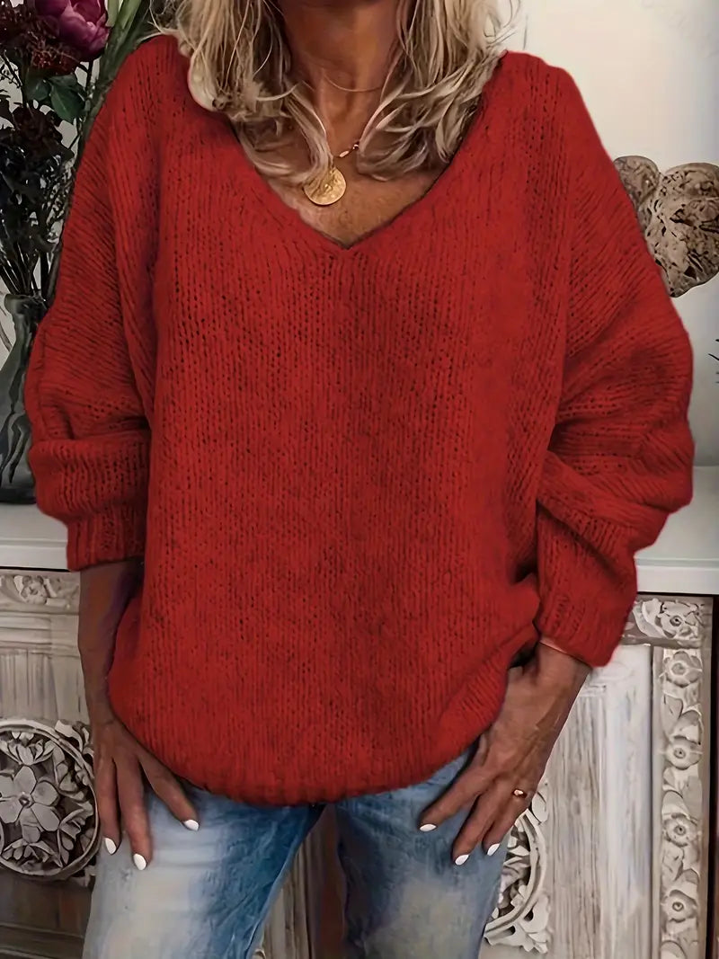 Long V-Neck Sweater