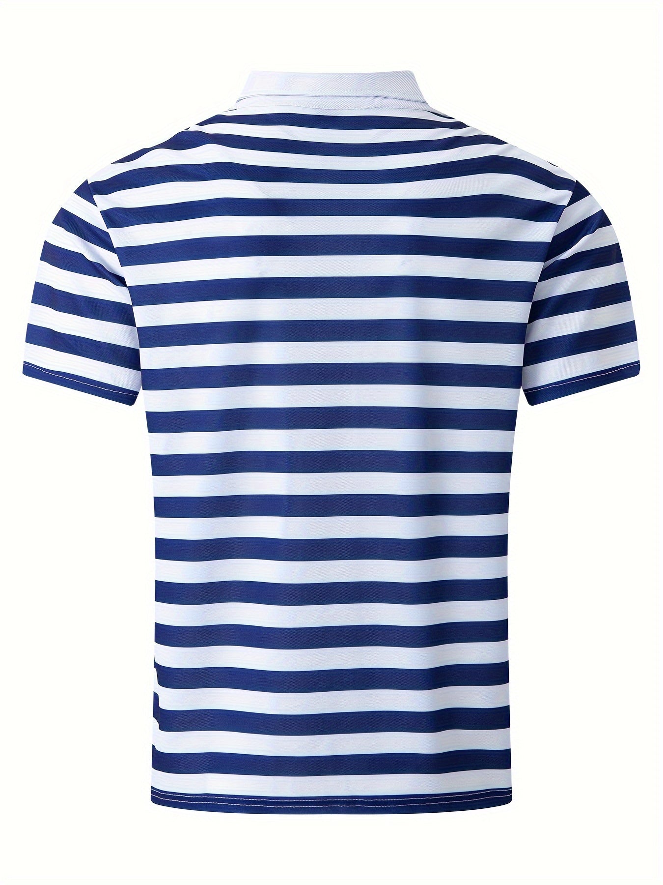 Men'S Short-Sleeve Polo Shirt with Print Stripes for Casual Summer Wear.