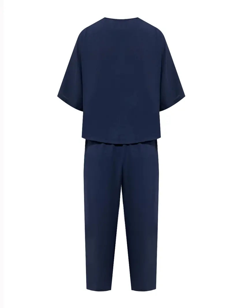 Solid Polyester Pants