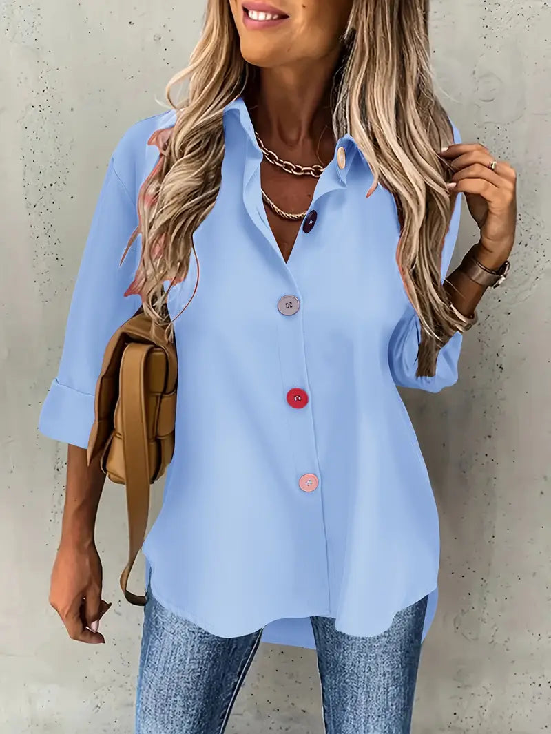 Solid Polyester Blouse