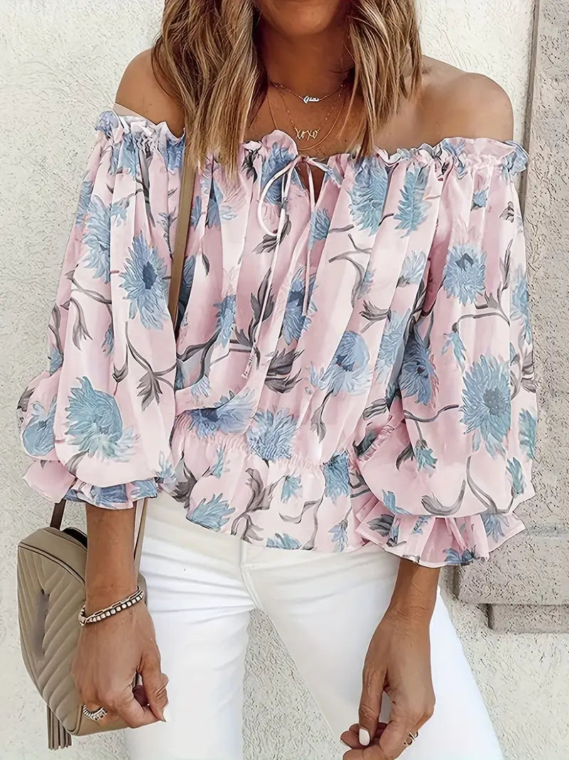 Floral Spandex Sweater Lightweight
