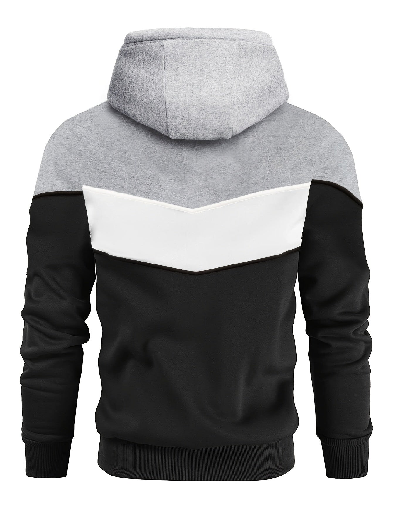 Color Block Hoodie, Cool Hoodies For Men, Men's Casual Classic Design Pullover Hooded Sweatshirt With Kangaroo Pocket Streetwear For Winter Fall, As Gift