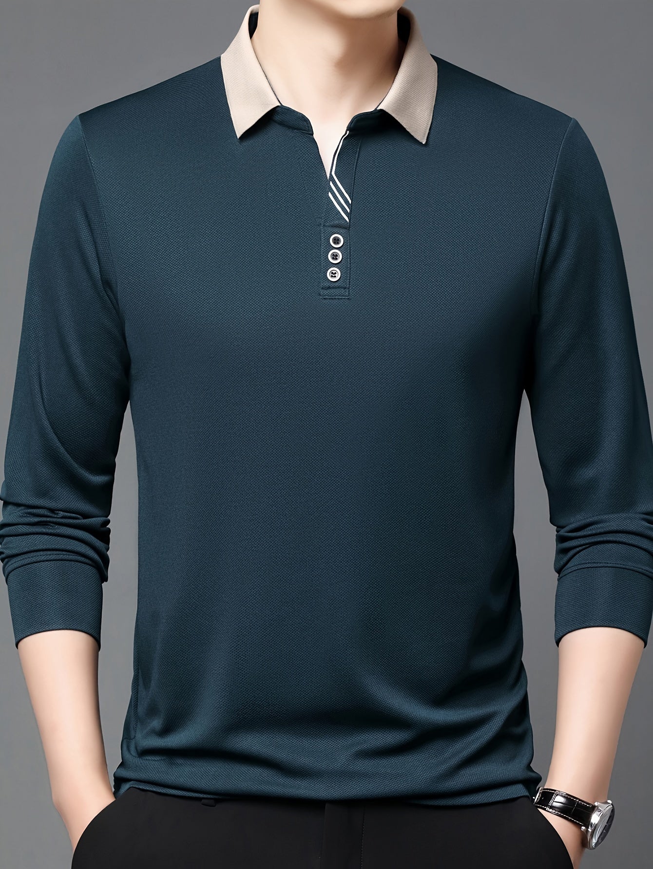 Men's Lightweight Long Sleeve Shirt - Breathable, Stretch Fabric for Golf & Business Casual Wear