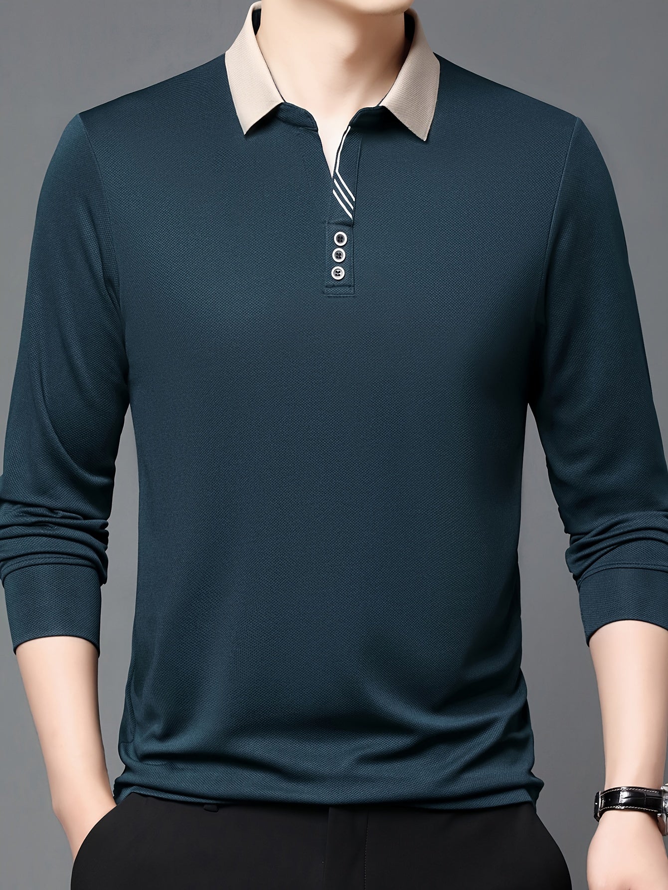 Men's Lightweight Long Sleeve Shirt - Breathable, Stretch Fabric for Golf & Business Casual Wear