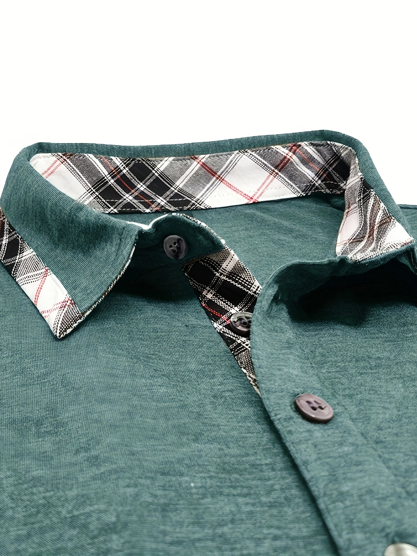 Men'S Plus Size Short Sleeve Polo Shirt with Plaid Collar and Button Details - Casual Summer Style, Regular Fit, Slight Stretch Fabric, Plus Size Shirts, PLUS SIZE